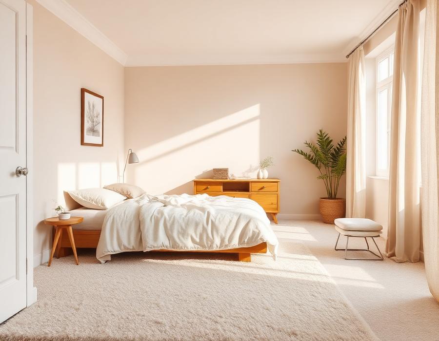 Plush neutral carpet installed in a bedroom
